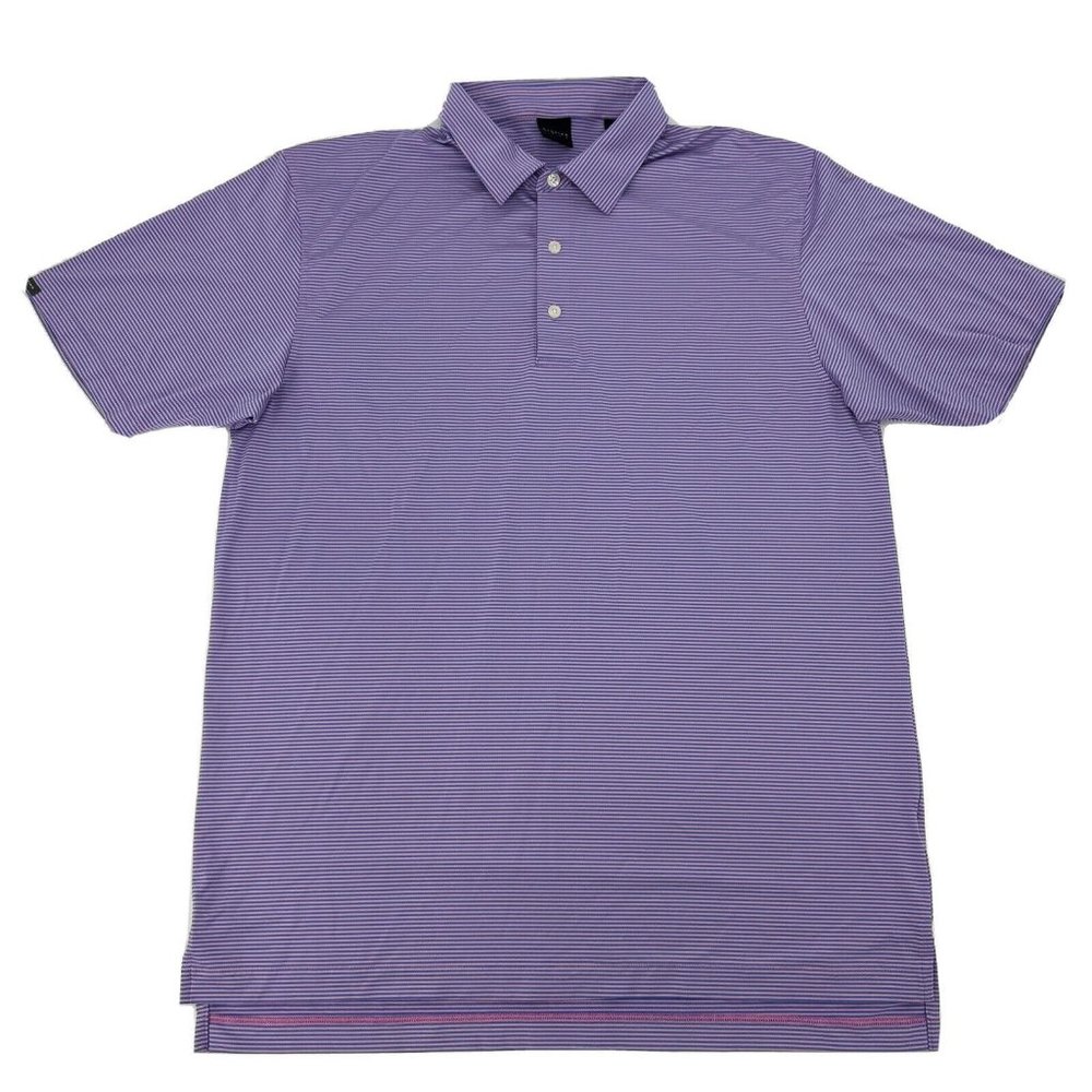 Dunning Shirt Men's Blue‎ Pink Stripes XL Short Sleeve Polo Golf